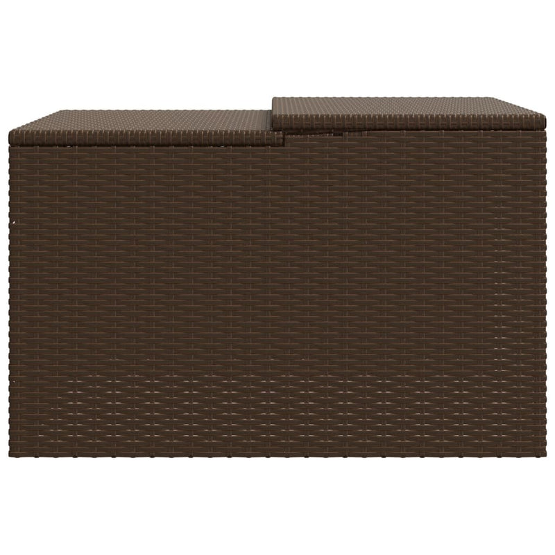 vidaXL barna polyrattan robotfűnyíró garázs 86 x 90 x 52/57 cm
