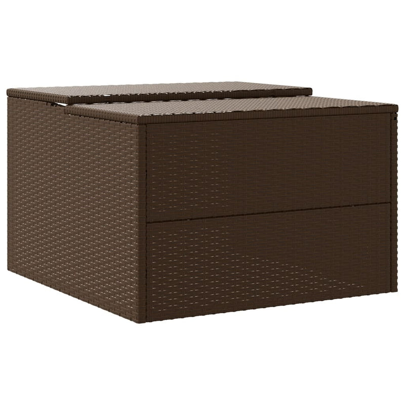 vidaXL barna polyrattan robotfűnyíró garázs 86 x 90 x 52/57 cm
