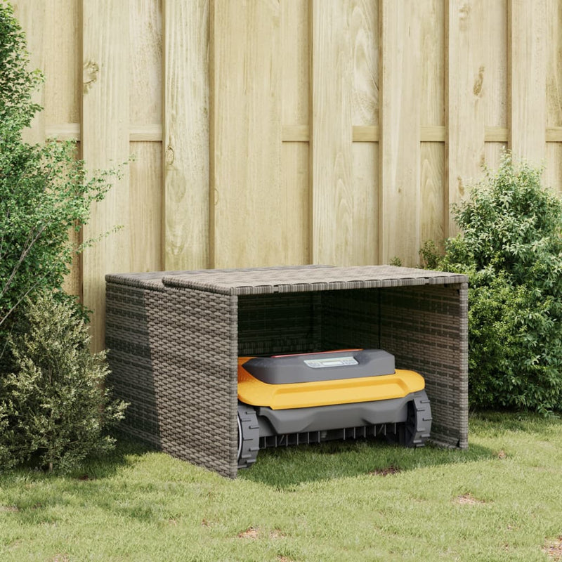 vidaXL szürke polyrattan robotfűnyíró garázs 86 x 90 x 52/57 cm