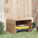 vidaXL bézs polyrattan robotfűnyíró garázs 86 x 90 x 52/57 cm
