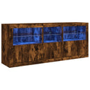 vidaXL füstös tölgy színű tálalószekrény LED-ekkel 162 x 37 x 67 cm