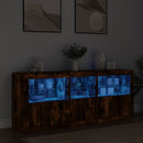 vidaXL füstös tölgy színű tálalószekrény LED-ekkel 162 x 37 x 67 cm