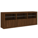 vidaXL barna tölgy színű tálalószekrény LED-ekkel 181,5x37x67 cm