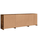 vidaXL füstös tölgy színű tálalószekrény LED-ekkel 202x37x67 cm