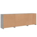 vidaXL szürke sonoma tálalószekrény LED-világítással 202x37x67 cm