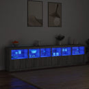 vidaXL szürke sonoma tálalószekrény LED-világítással 283x37x67 cm