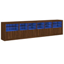 vidaXL barna tölgy színű tálalószekrény LED-ekkel 283x37x67 cm