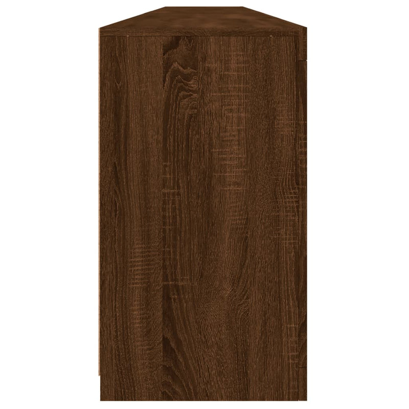 vidaXL barna tölgy színű tálalószekrény LED-ekkel 283x37x67 cm