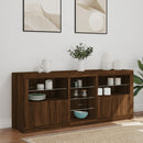 vidaXL barna tölgy színű tálalószekrény LED-ekkel 162 x 37 x 67 cm