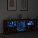 vidaXL füstös tölgy színű tálalószekrény LED-ekkel 181,5x37x67 cm