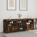 vidaXL füstös tölgy színű tálalószekrény LED-ekkel 181,5x37x67 cm