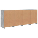 vidaXL betonszürke tálalószekrény LED-világítással 164 x 37 x 67 cm