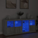 vidaXL szürke sonoma tálalószekrény LED-világítással 164 x 37 x 67 cm