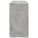 vidaXL betonszürke tálalószekrény LED-világítással 123 x 37 x 67 cm