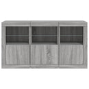 vidaXL szürke sonoma tálalószekrény LED-világítással 123 x 37 x 67 cm