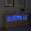 vidaXL sonoma tölgy színű tálalószekrény LED-ekkel 142,5 x 37 x 67 cm