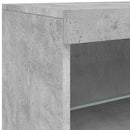 vidaXL betonszürke tálalószekrény LED-világítással 142,5 x 37 x 67 cm