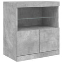 vidaXL betonszürke tálalószekrény LED-világítással 142,5 x 37 x 67 cm