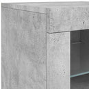 vidaXL betonszürke tálalószekrény LED-világítással 142,5 x 37 x 67 cm