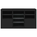 vidaXL fekete tálalószekrény LED-világítással 123 x 37 x 67 cm