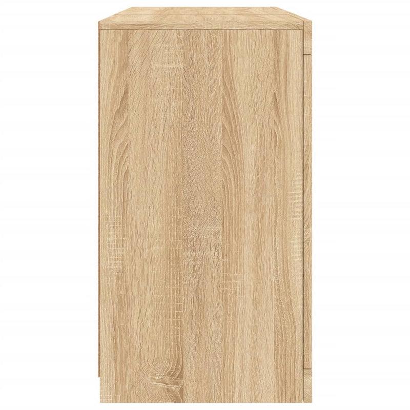 vidaXL sonoma tölgy színű tálalószekrény LED-világítással 123x37x67 cm