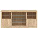 vidaXL sonoma tölgy színű tálalószekrény LED-ekkel 142,5 x 37 x 67 cm