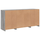 vidaXL szürke sonoma tálalószekrény LED-világítással 142,5x37x67 cm