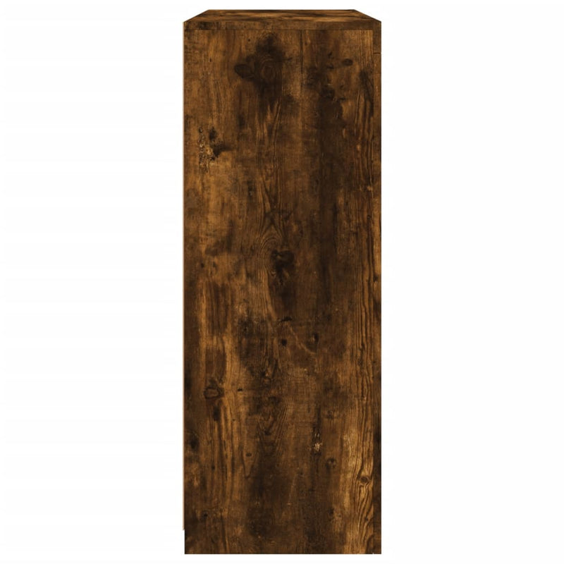 vidaXL 3 db füstös tölgy színű szerelt fa tálalószekrény LED-ekkel