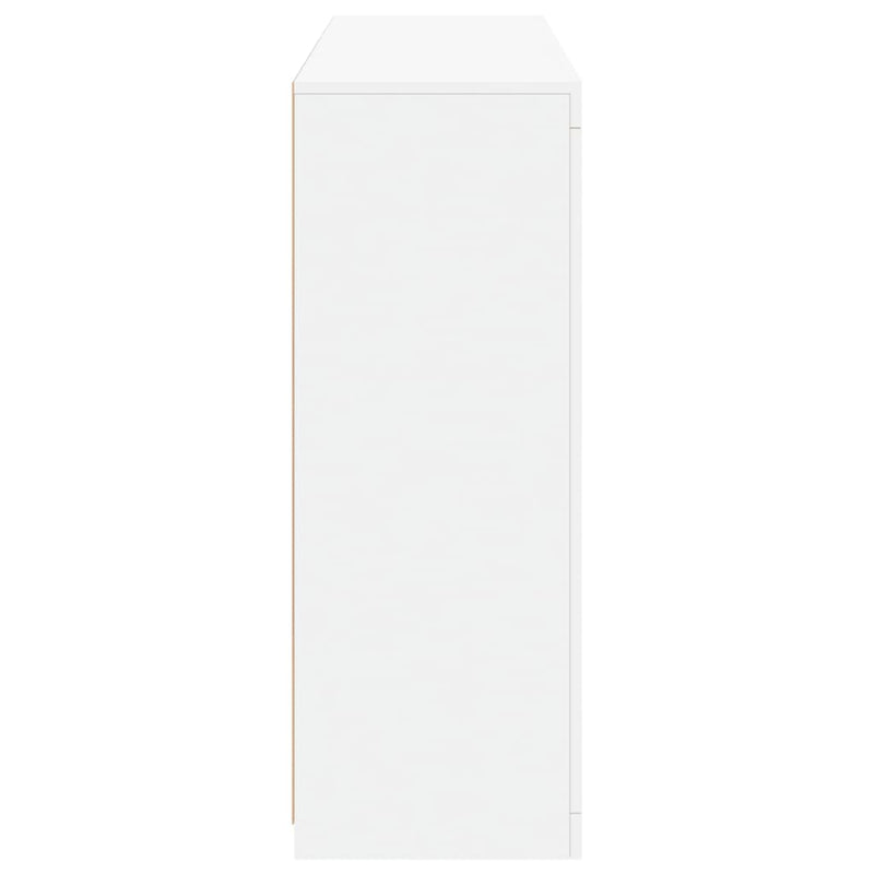 vidaXL 3 db fehér szerelt fa tálalószekrény LED-ekkel