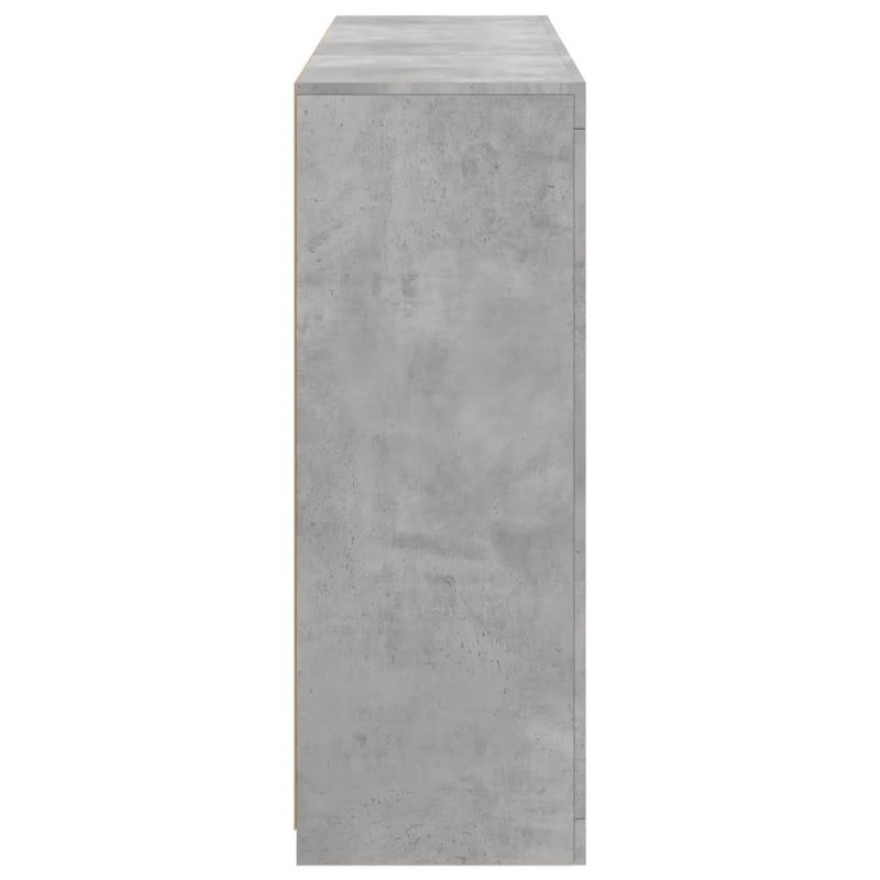 vidaXL 3 db betonszürke szerelt fa tálalószekrény LED-ekkel