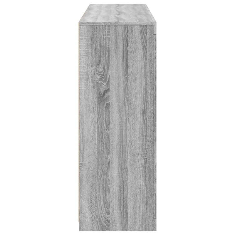 vidaXL 3 db szürke sonoma színű szerelt fa tálalószekrény LED-ekkel