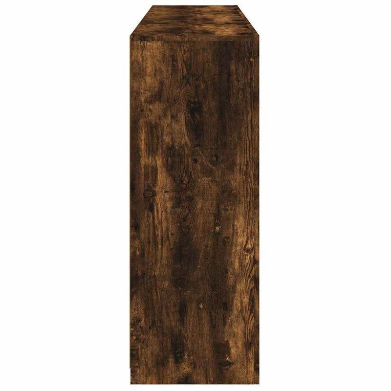 vidaXL 3 db füstös tölgy színű szerelt fa tálalószekrény LED-ekkel