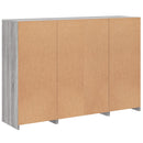 vidaXL 3 db szürke sonoma színű szerelt fa tálalószekrény LED-ekkel