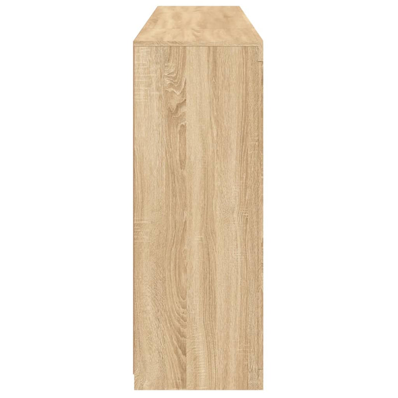 vidaXL 3 db sonoma tölgy színű szerelt fa tálalószekrény LED-ekkel