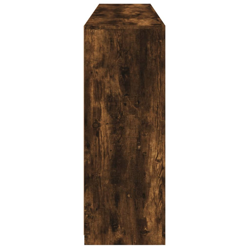 vidaXL 3 db füstös tölgy színű szerelt fa tálalószekrény LED-ekkel