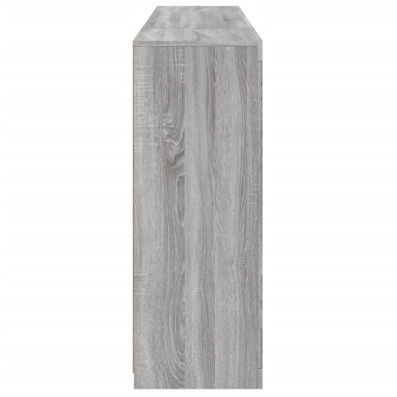 vidaXL 3 db szürke sonoma színű szerelt fa tálalószekrény LED-ekkel