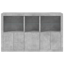 vidaXL betonszürke tálalószekrény LED-világítással 162 x 37 x 100 cm