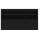 vidaXL fekete tálalószekrény LED-világítással 181,5 x 37 x 100 cm