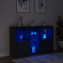 vidaXL fekete tálalószekrény LED-világítással 162 x 37 x 100 cm