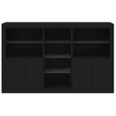 vidaXL fekete tálalószekrény LED-világítással 162 x 37 x 100 cm
