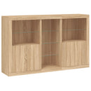 vidaXL sonoma tölgy színű tálalószekrény LED-ekkel 162 x 37 x 100 cm