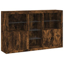 vidaXL füstös tölgy színű tálalószekrény LED-ekkel 162 x 37 x 100 cm