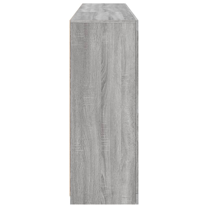 vidaXL szürke sonoma színű tálalószekrény LED-ekkel 162 x 37 x 100 cm