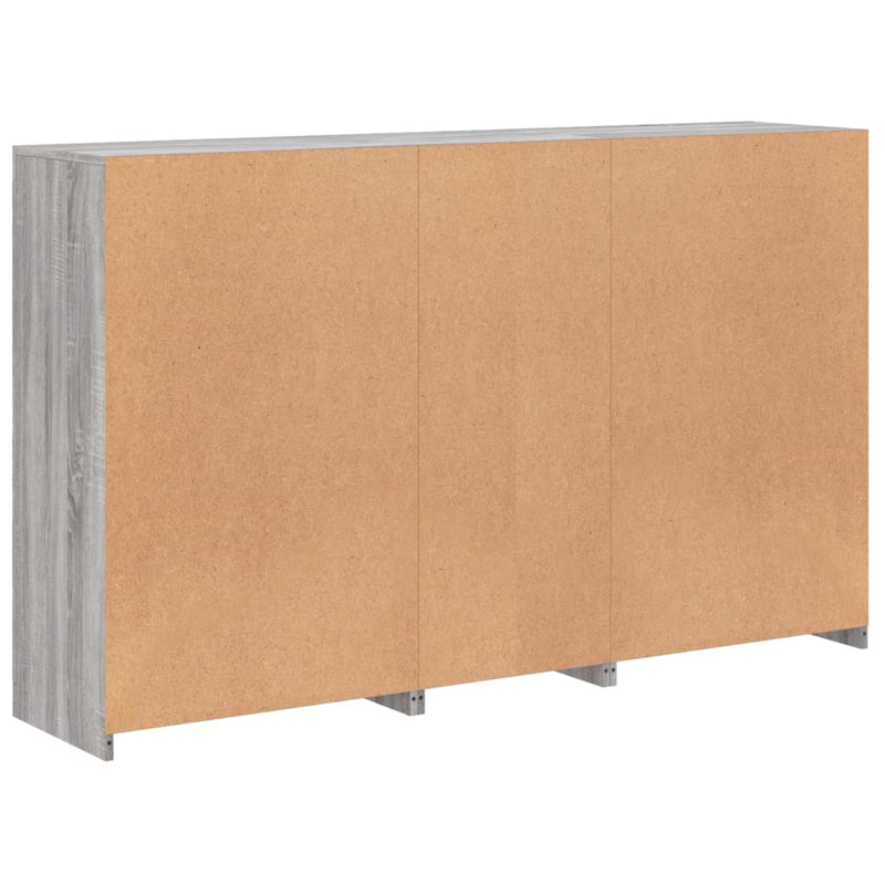 vidaXL szürke sonoma színű tálalószekrény LED-ekkel 162 x 37 x 100 cm