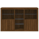 vidaXL barna tölgy színű tálalószekrény LED-ekkel 162 x 37 x 100 cm