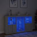 vidaXL szürke sonoma színű tálalószekrény LED-ekkel 181,5x37x100 cm