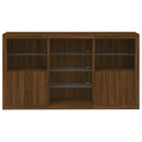 vidaXL barna tölgy színű tálalószekrény LED-ekkel 181,5 x 37 x 100 cm