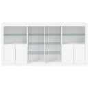 vidaXL fehér tálalószekrény LED-világítással 202 x 37 x 100 cm