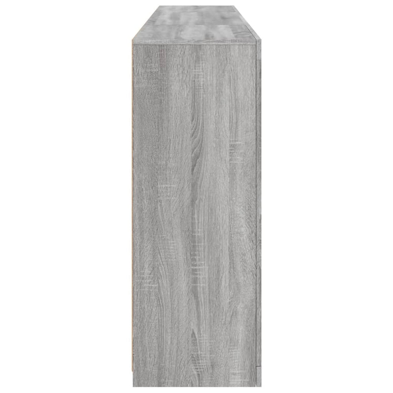 vidaXL szürke sonoma színű tálalószekrény LED-ekkel 202 x 37 x 100 cm