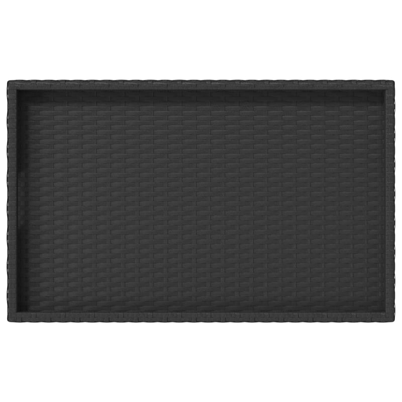 vidaXL fekete összecsukható polyrattan tálcaasztal 65 x 40 x 75 cm